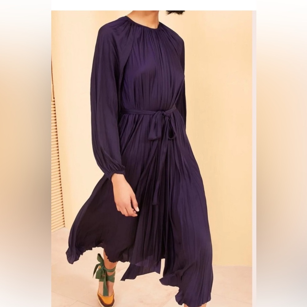 Purple Pleated Dress